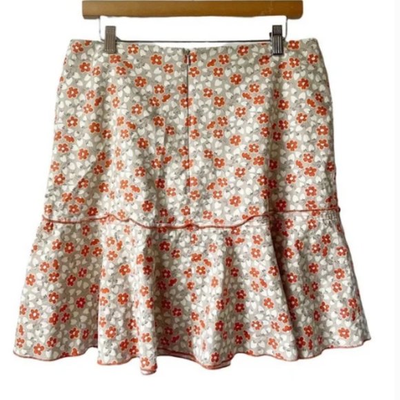 Donna & Toots Floral Flare Skirt with Pockets Orange Tan - Large - Picture 5 of 5